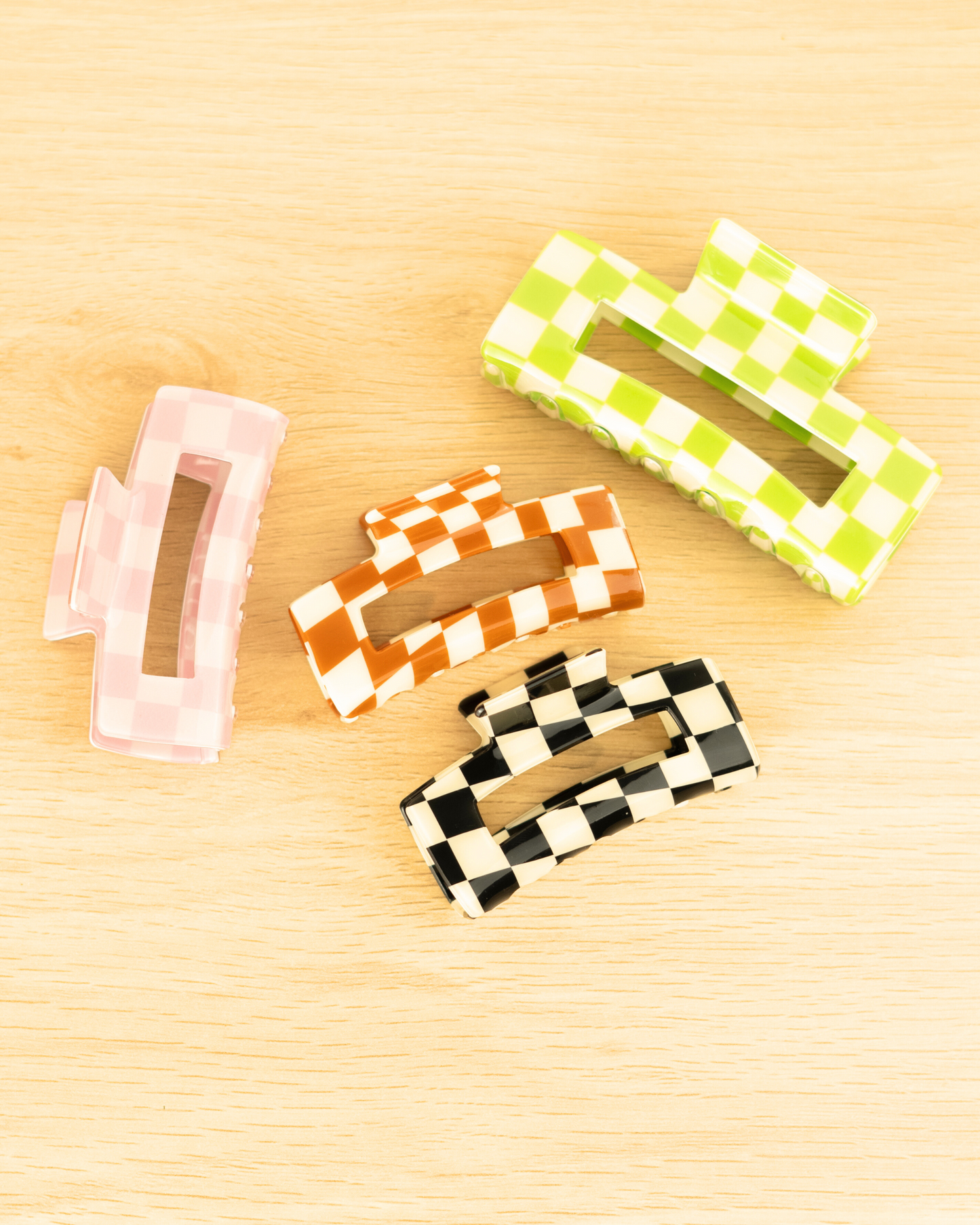 Checkered Charm Claw Clips