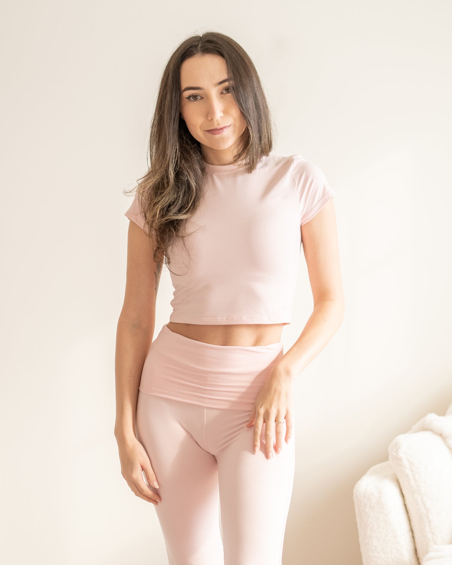 Lyra Soft Knit Jersey Crewneck in Ballerina
