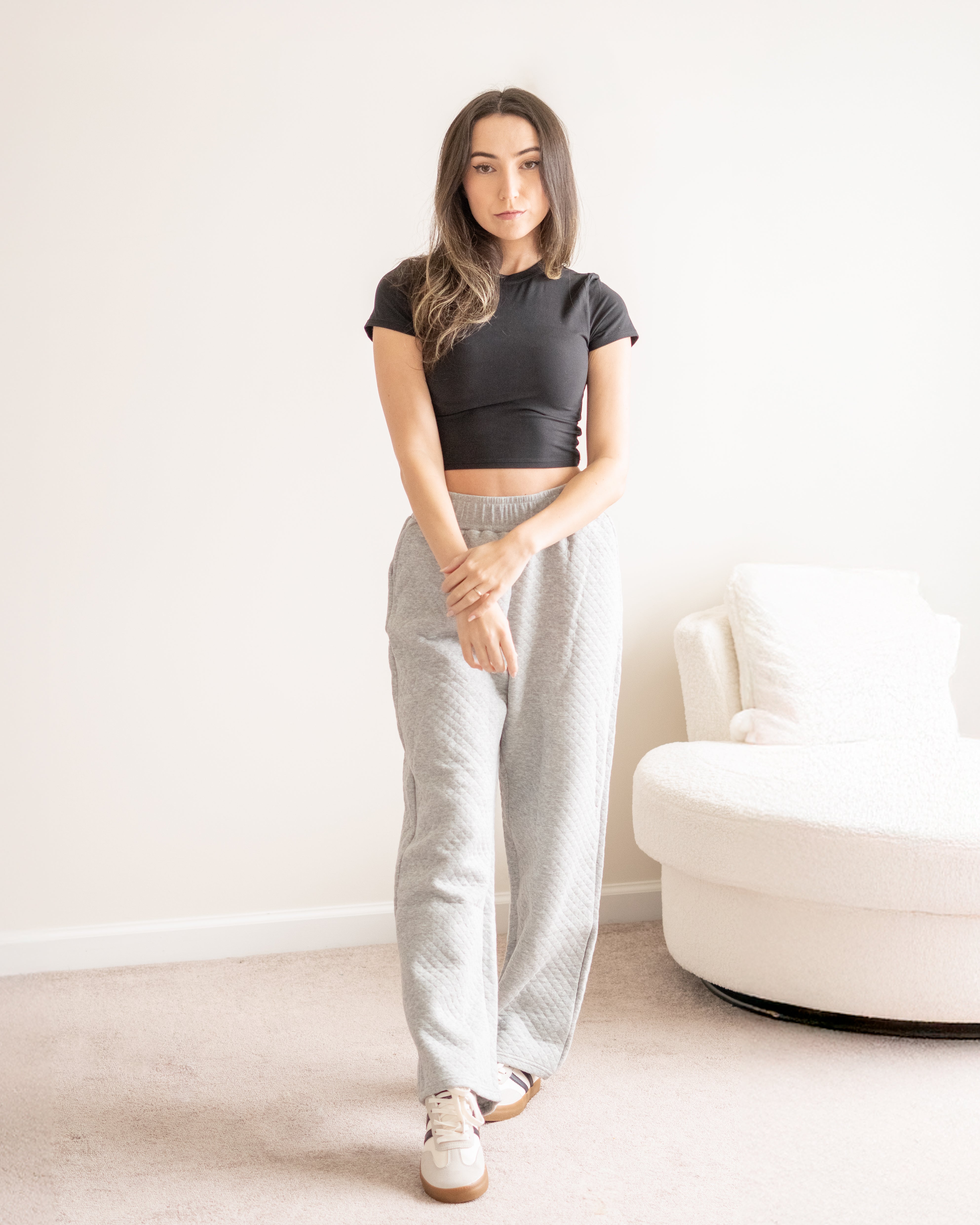 Lyra Soft Knit Jersey Crewneck in Black