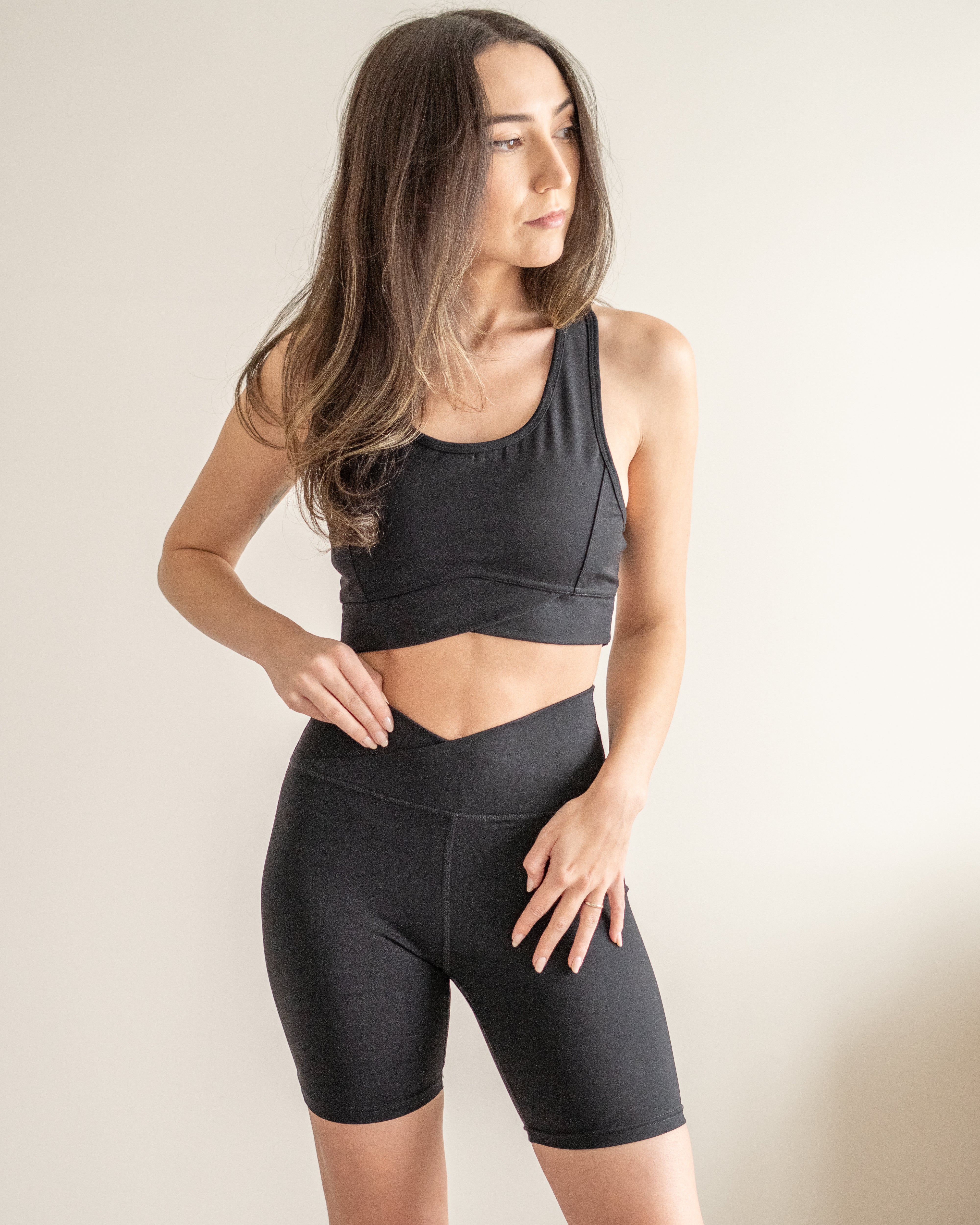Rhea Racerback Longline Bra & Biker Set