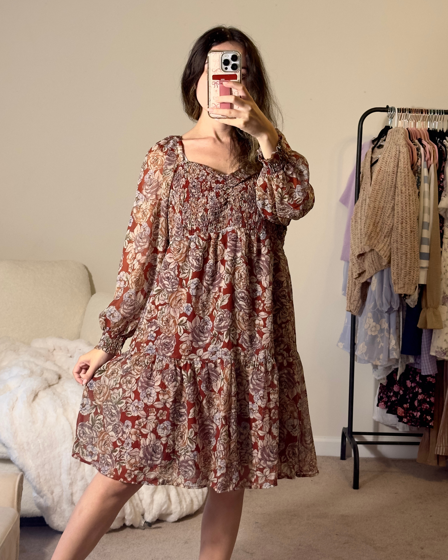 l | boutique bohemiam tiered flowy dress