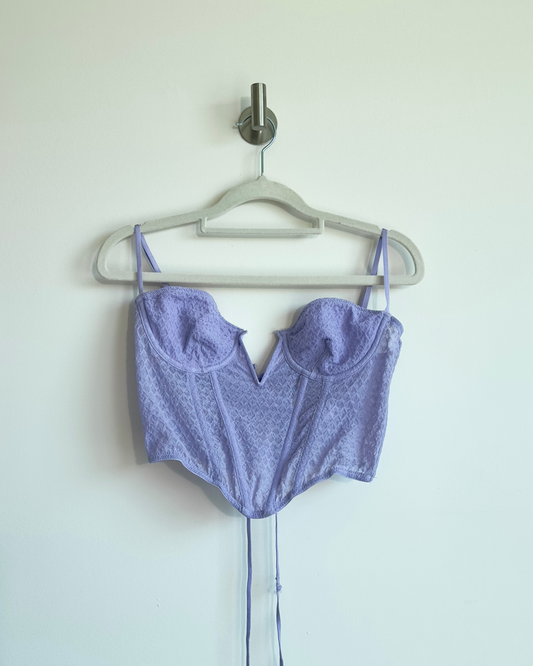 m | urban outfitters lilac lace corset bustier