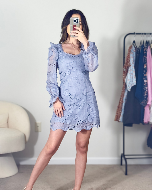 xs, s | new with tags altar'd state floral crochet lined mini dress