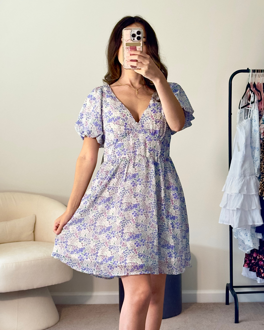 l | new with tags altar'd state floral puff sleeve dress