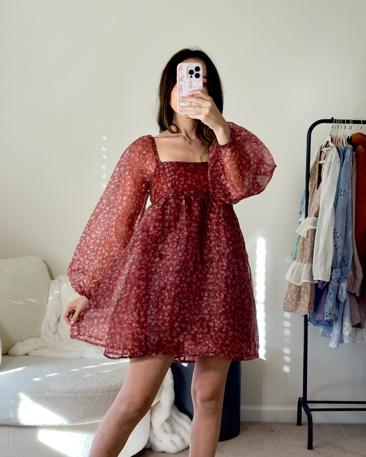 s | new without tags altar'd state floral puff sleeve dress