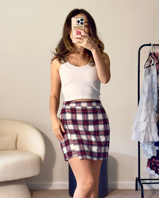 xs | new with tags abercrombie plaid mini skirt