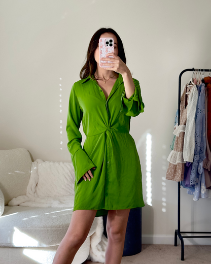 s | new with tags abercrombie & fitch green mini dress