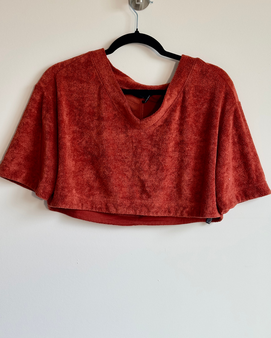 xs | urban outfitters burnt orange Terry cloth cropped top