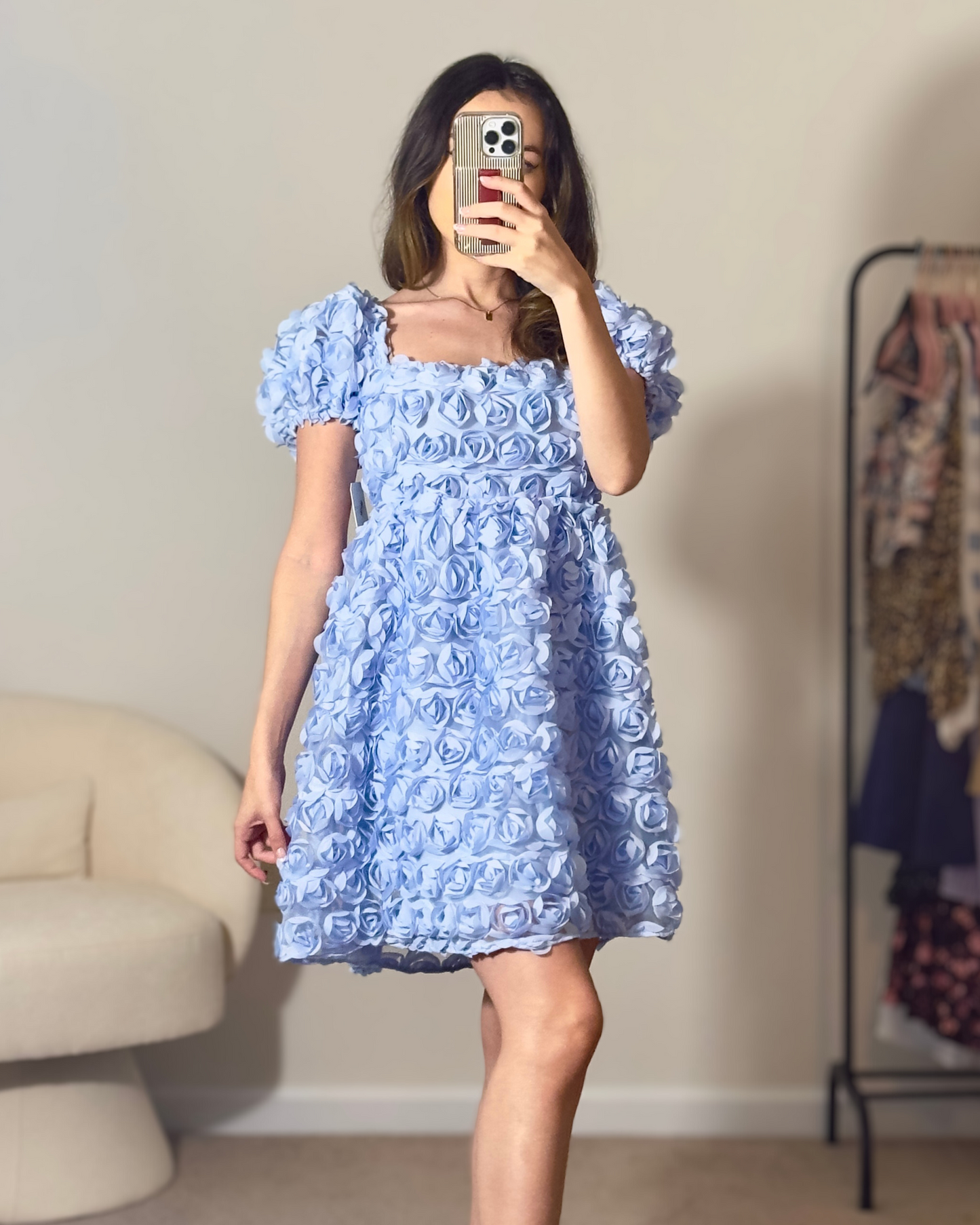 s & m | new with tags altar'd state krystal rosette dress in blue