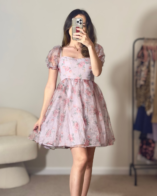 m | new with tags altar'd state floral puff sleeve dress