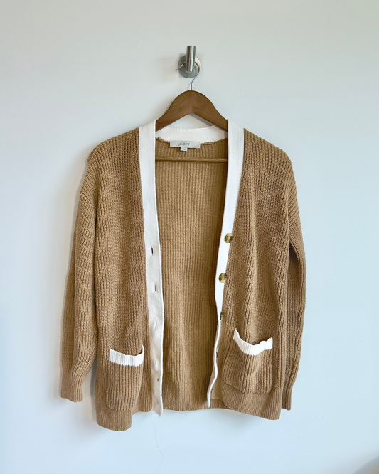 s | loft two tone cardigan