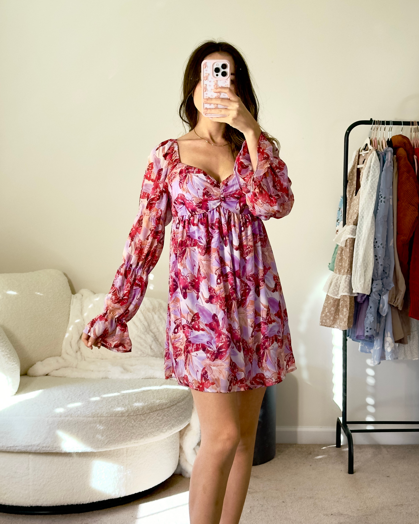 XS | wild fable butterfly abstract mini dress