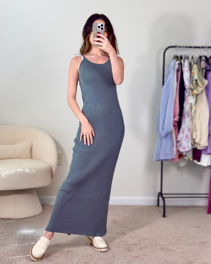 s & m | new with tags francesca's ribbed maxi dress with stretch