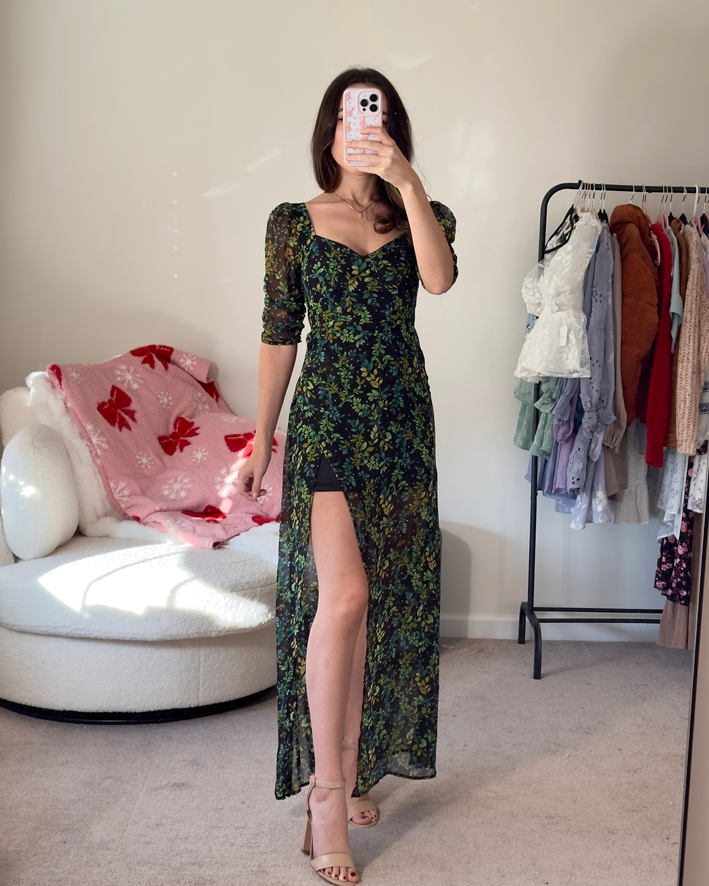 xxs | francesca's maxi dress floral with slit