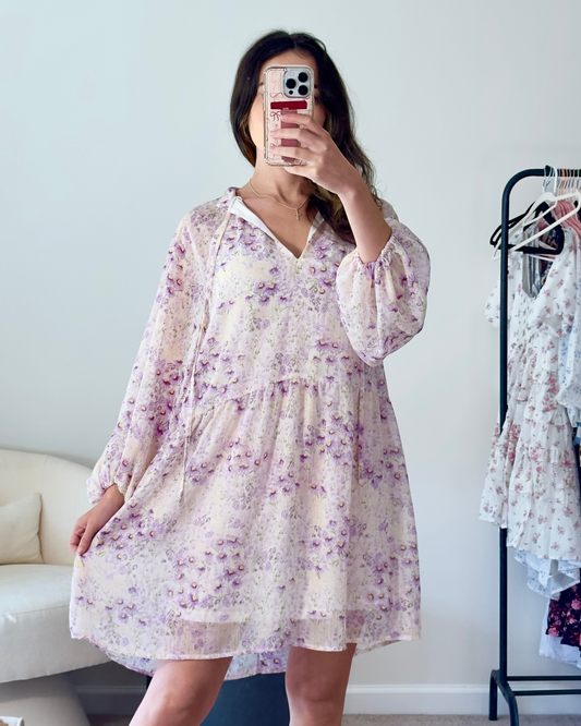 xs (fits oversized) | h&m boho floral mini dress