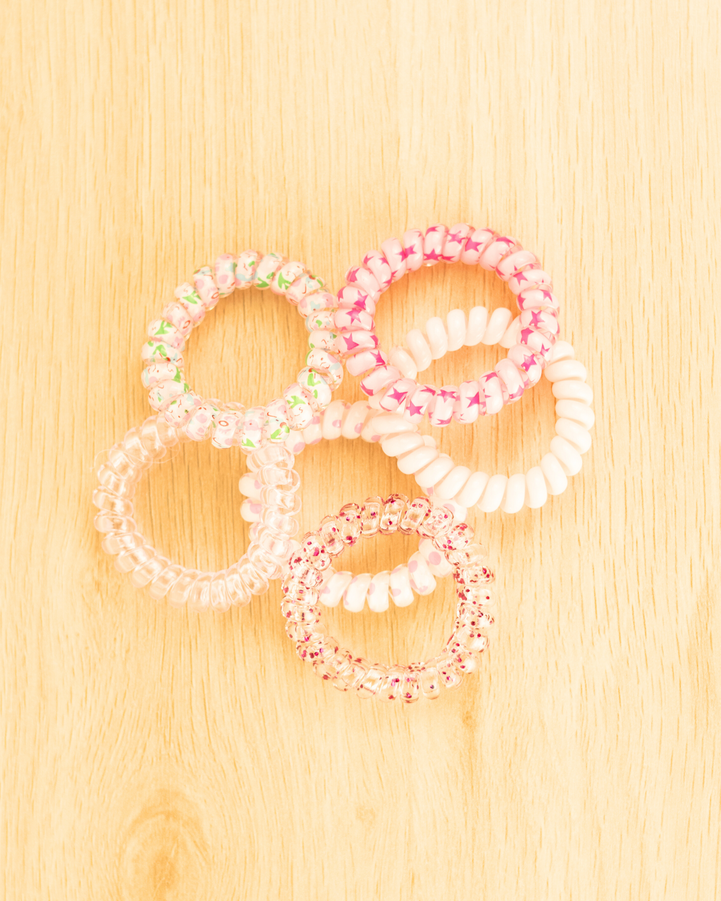 pack of 6 hair ties (pink)