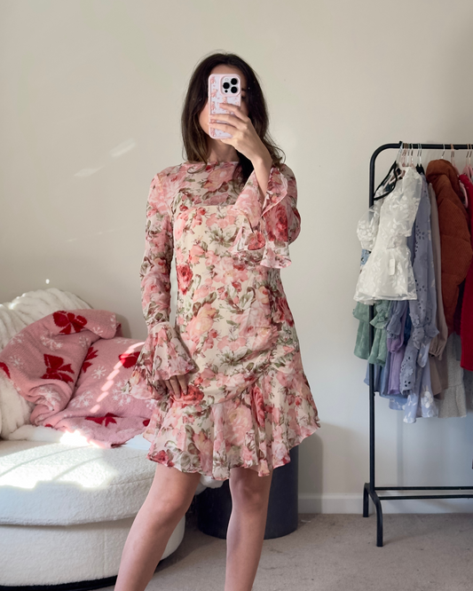 l | new with tags boutique floral long sleeve dress