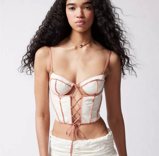 s & m | new with tags urban outfitter's lace up corset (2 colors available)