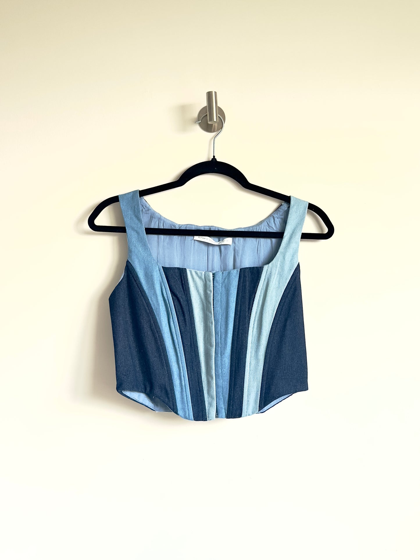 s | new with tags altar'd state denim bustier top