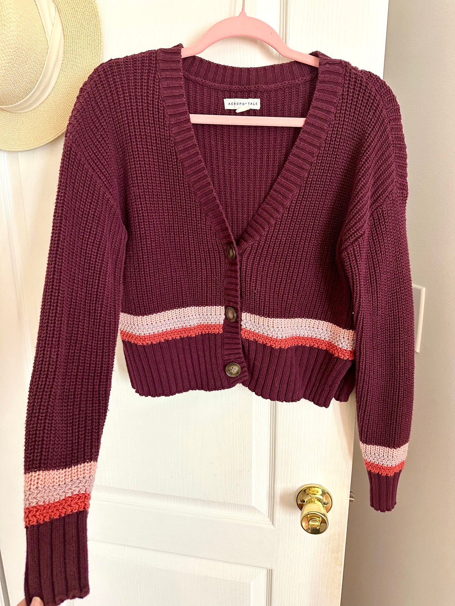 m | maroon aeropostale cardigan