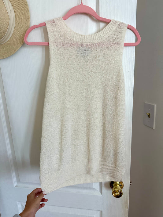 s | cream sweater tank