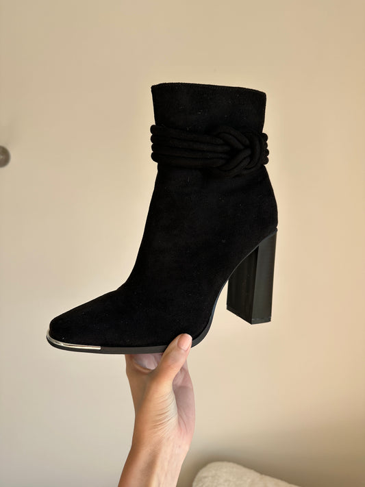 6.5 | lulu's black suede steel toe heels