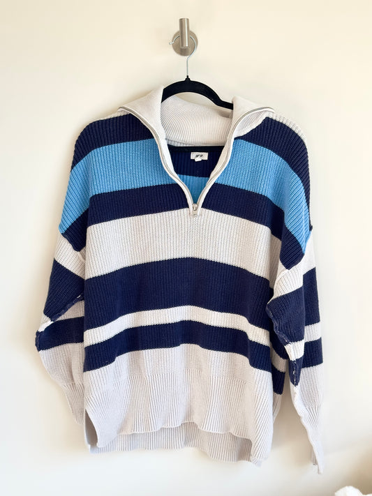 xxs | aerie stripe polo pullover (fits upto small)