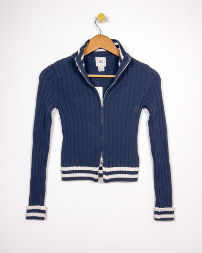 xs | new with tags urban outfitter's recycled zip up cardigan (midnight)