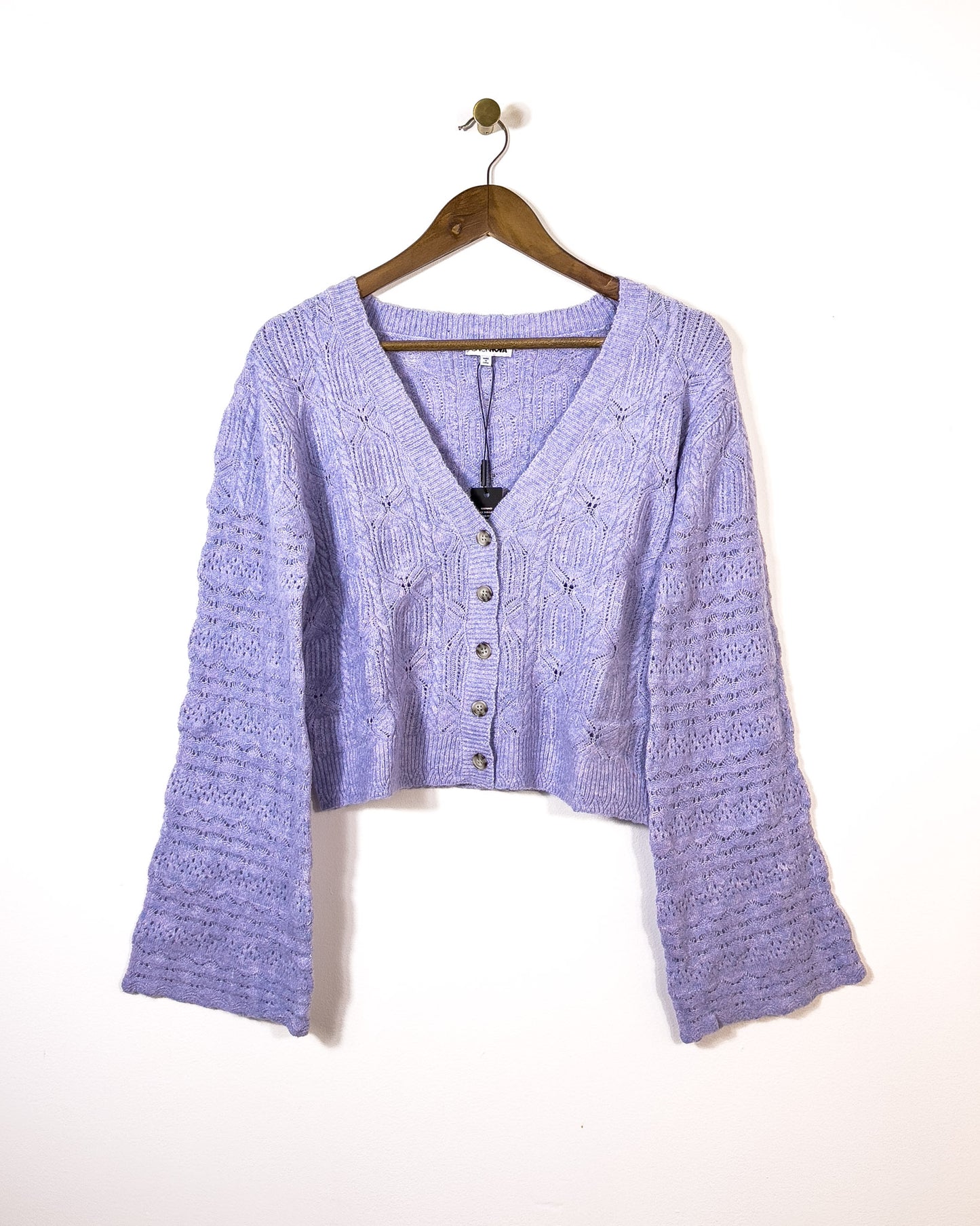 xs / s / m | new with tags lavender bell sleeve cardigan