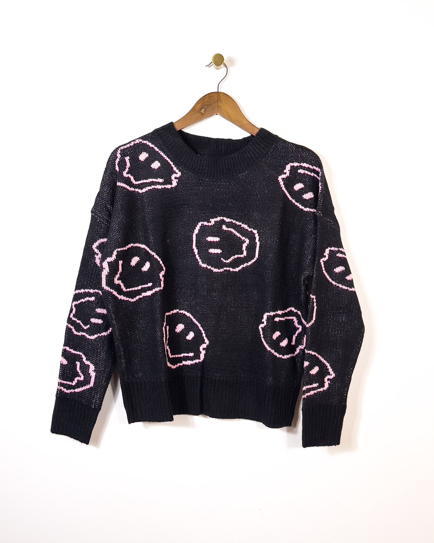 s & m | new with tag's black and pink smiley sweater