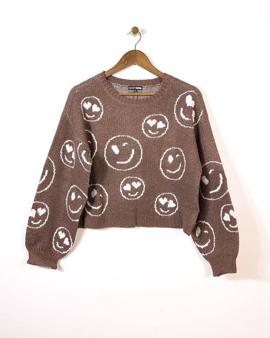 m & xl | new with tags smiles sweater in brown