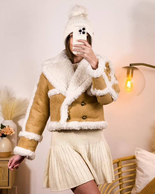 xs & m | new with tags altar'd state fur jacket in camel