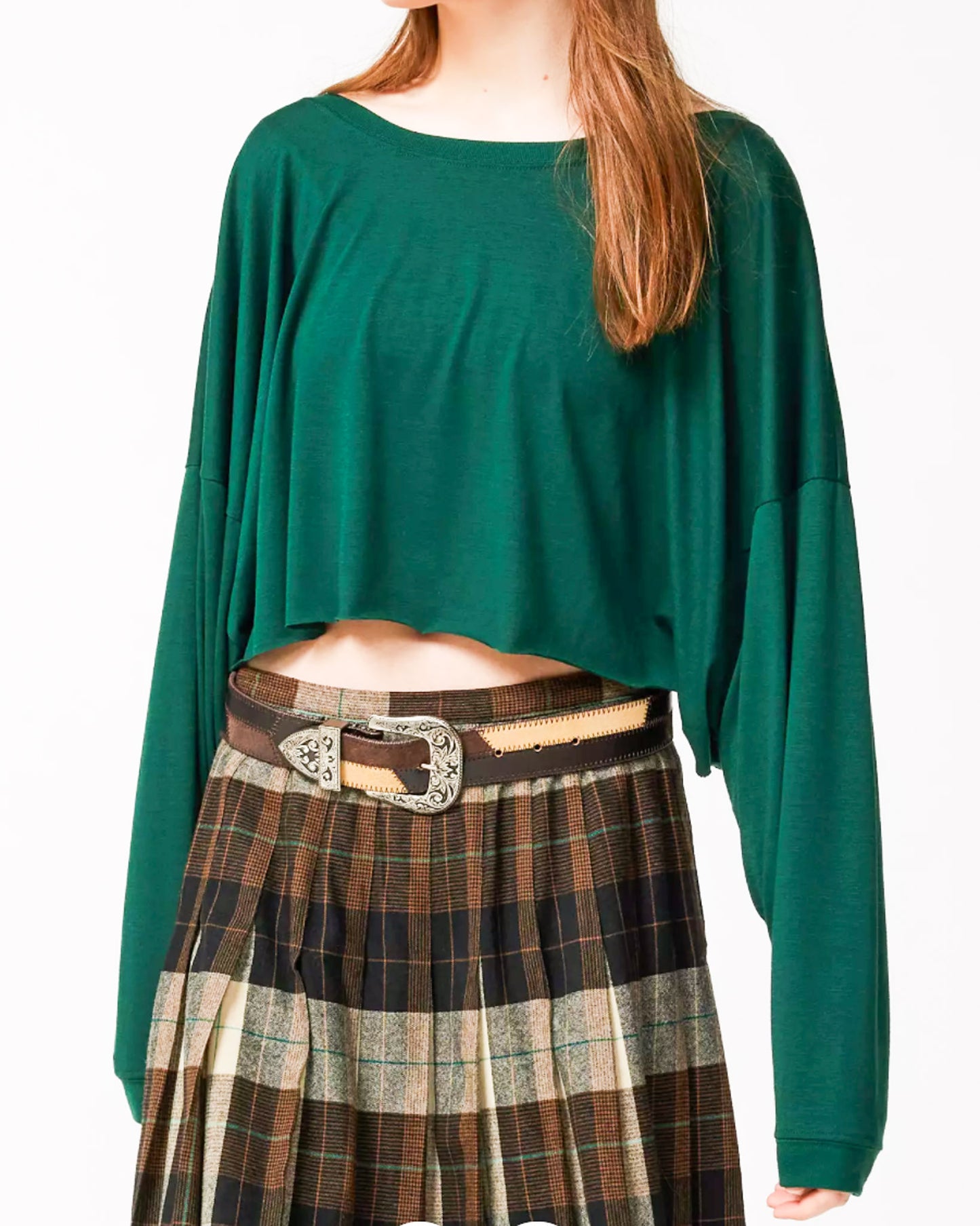 xs/s/m | new with tags urban outfitter's cozy cropped lounge top (emerald)