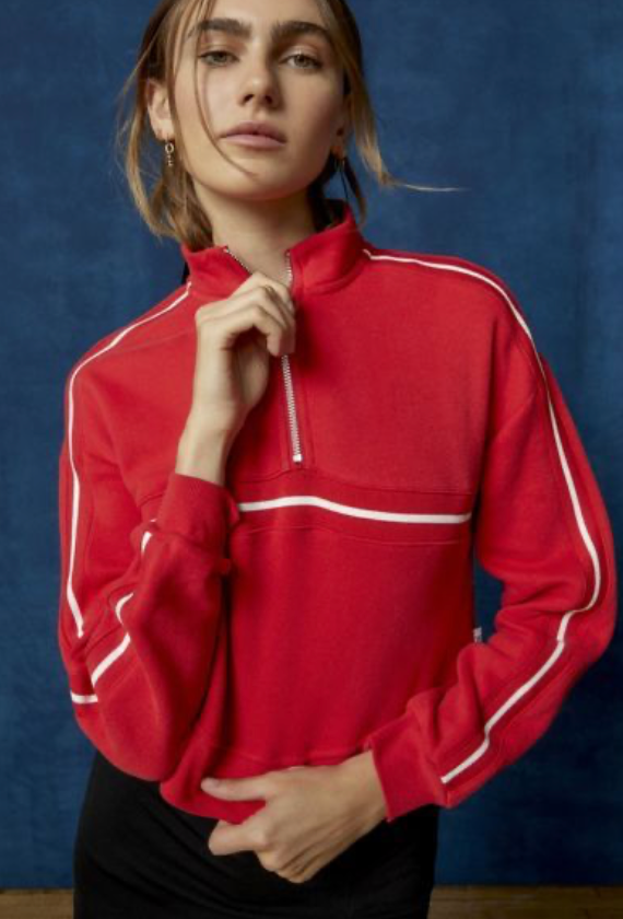 xs & s | new with tags urban outfitters red quarter zip pullover