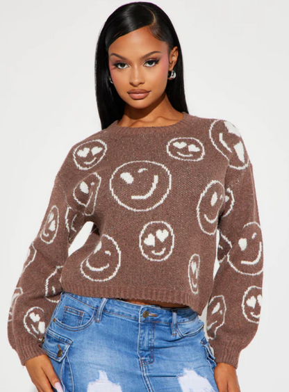 m & xl | new with tags smiles sweater in brown