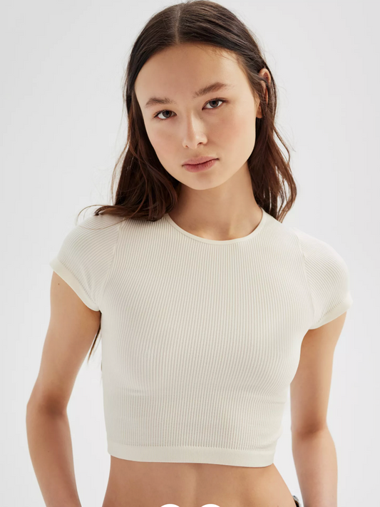 xs/s | urban outfitters new with tags ribbed seamless white top