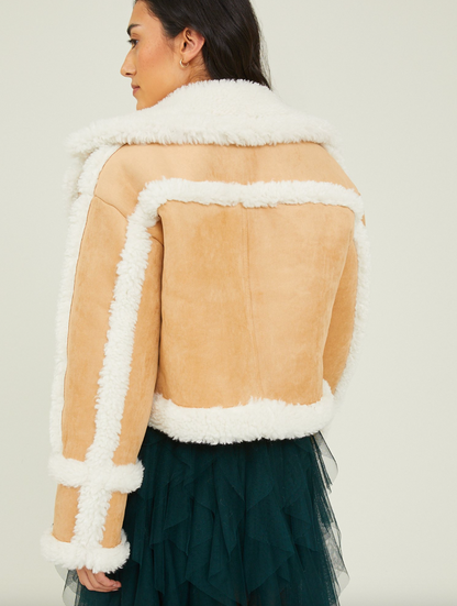 xs & m | new with tags altar'd state fur jacket in camel