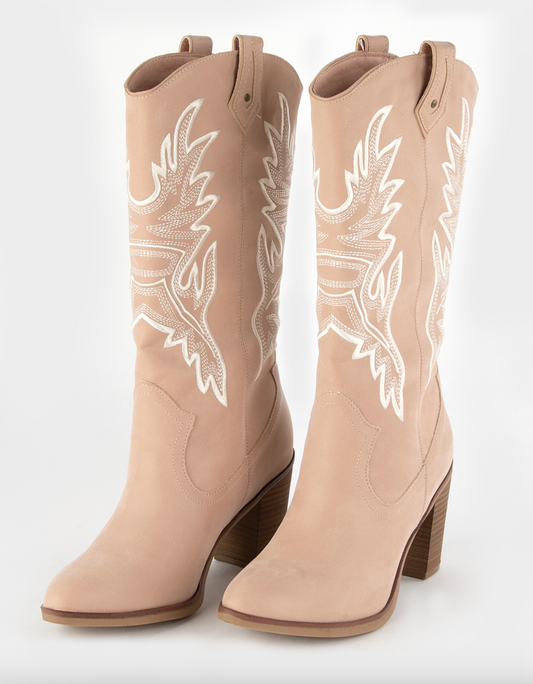 size 9 | new in box blush western embroidered cowgirl boot