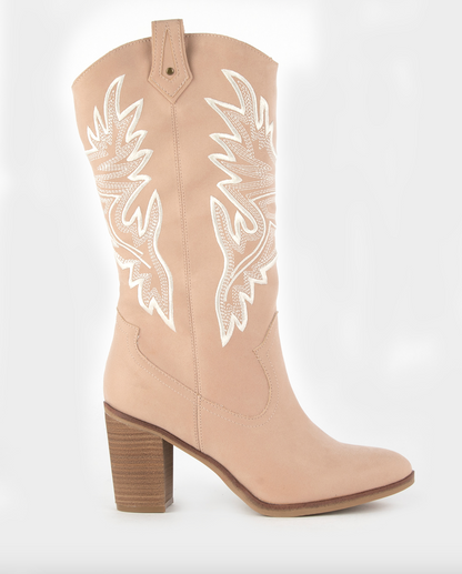 size 9 | new in box blush western embroidered cowgirl boot