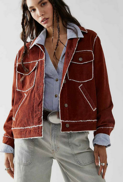 xs | free people intentionally frayed heartland workwear corduroy jacket