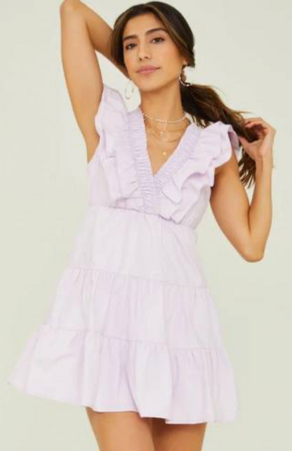 xs, s, m, l | new with tags altar'd state Rita ruffle dress in lilac