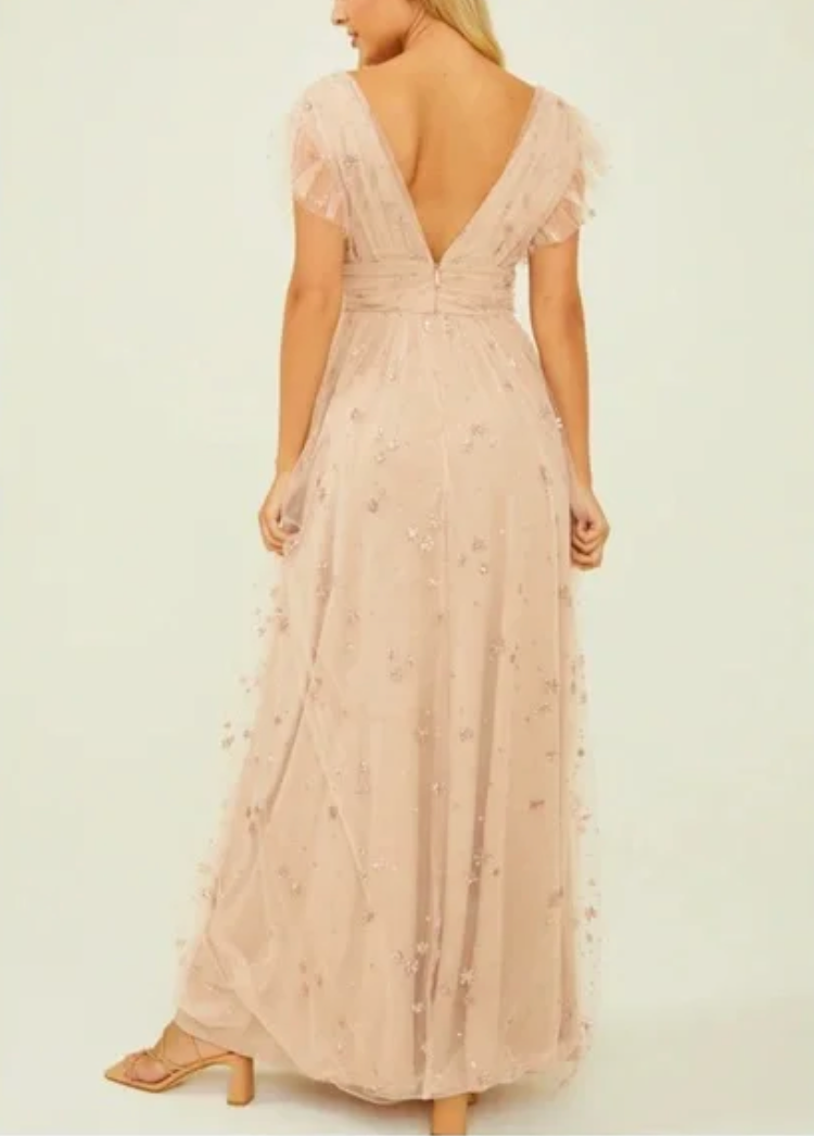 xs, s | new with tags altar'd state shimmery glitter tulle maxi dress