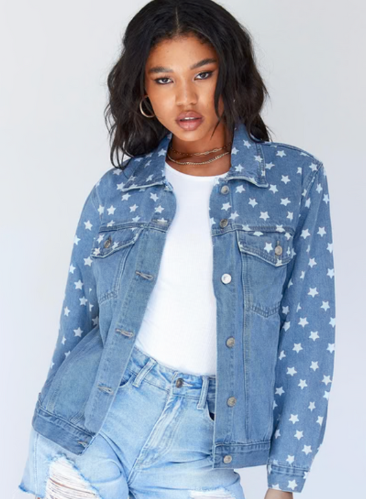 size 2 & 4 | new with tags princess polly stars denim jacket