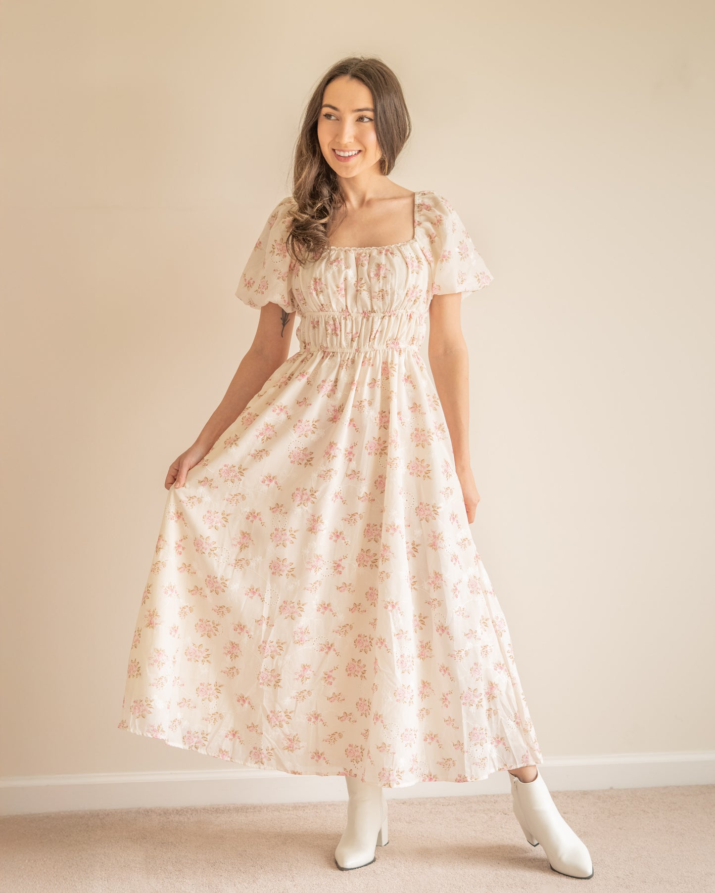 Rosewood Reverie Floral Midi Dress