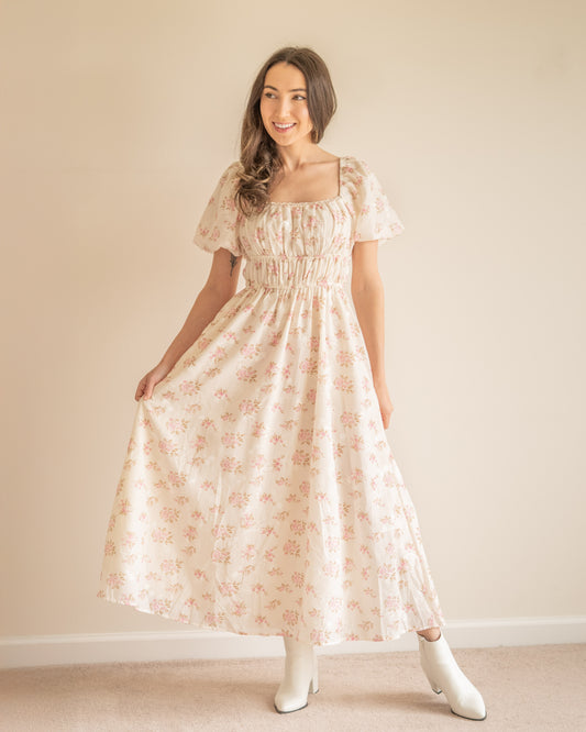 Rosewood Reverie Floral Midi Dress