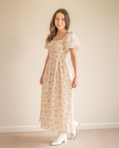 Rosewood Reverie Floral Midi Dress