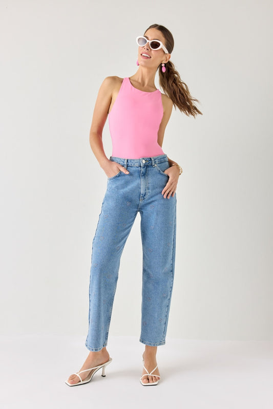 size 26 | new with tags francesca's heart embroidered straight crop jeans